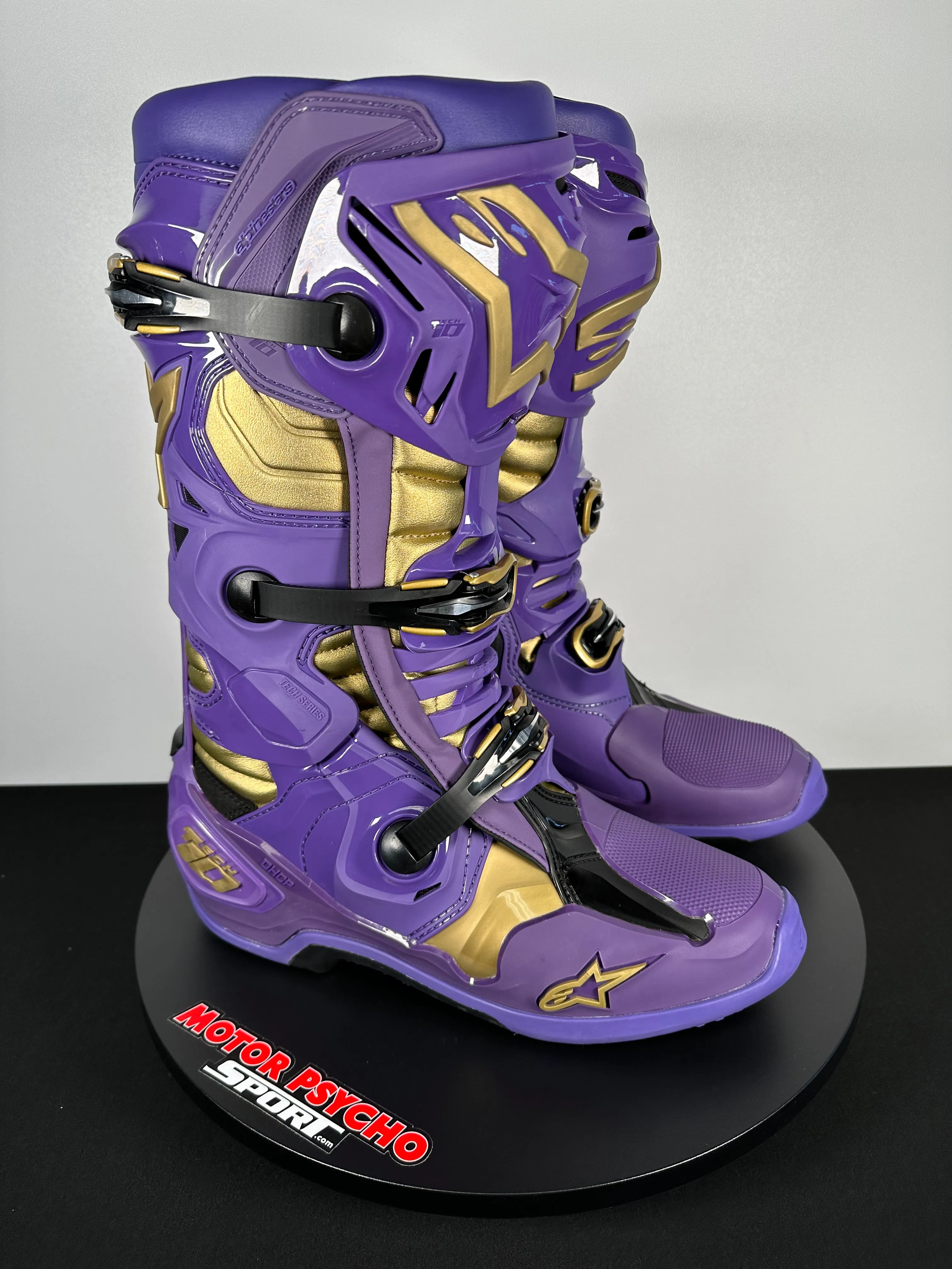 Alpinestars Tech 10 Champ LE Boots - Ultraviolet/Gold/Black - Size 11