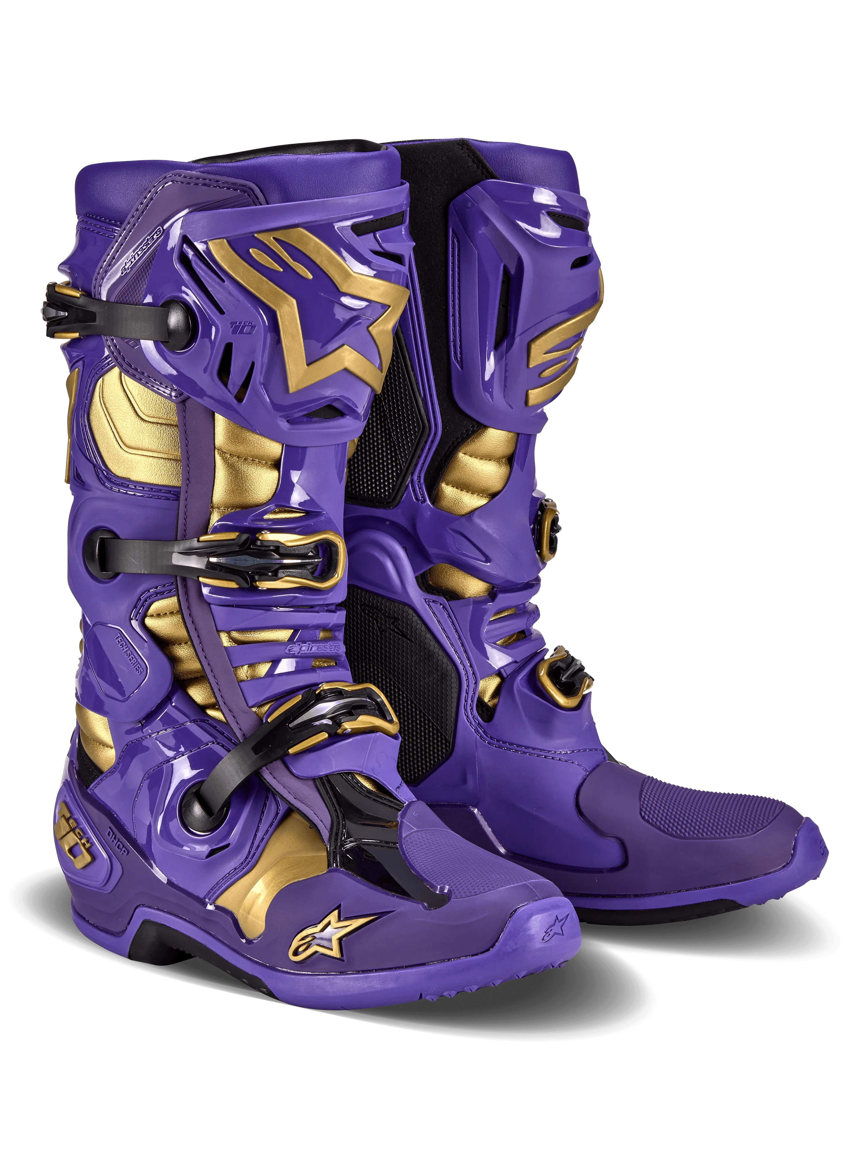 Alpinestars Tech 10 Champ LE Boots - Ultraviolet/Gold/Black - Size 11