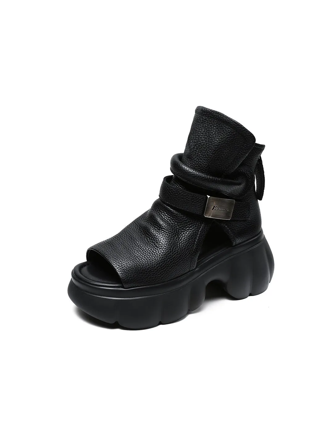 Ankle Buckle Comfortable Fish Toe Platform Sandals