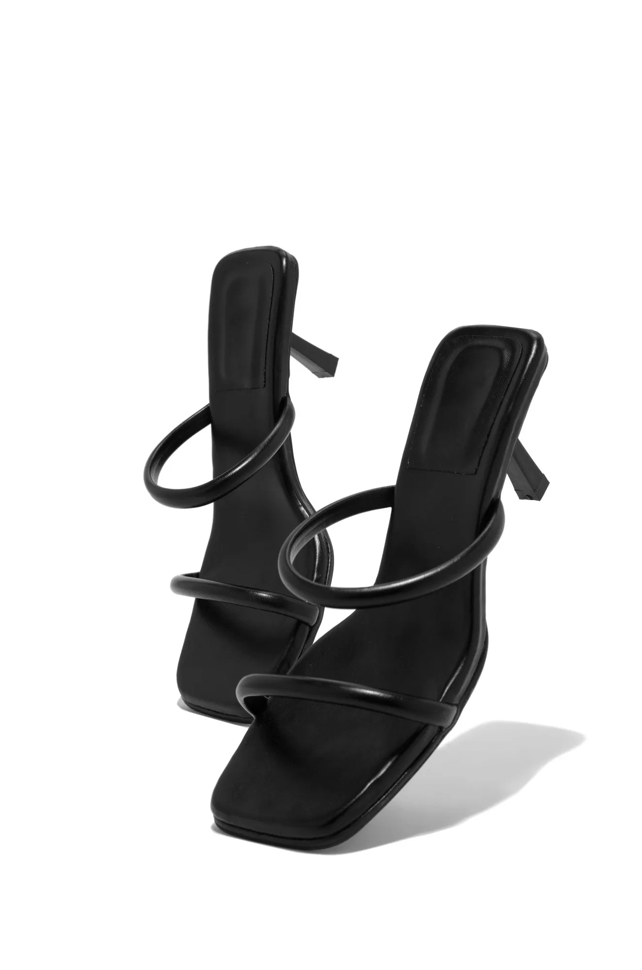 Calista Mid Heel Mules - Black