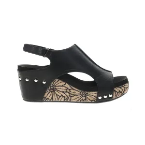 Carley Floral Studded Wedge Sandals