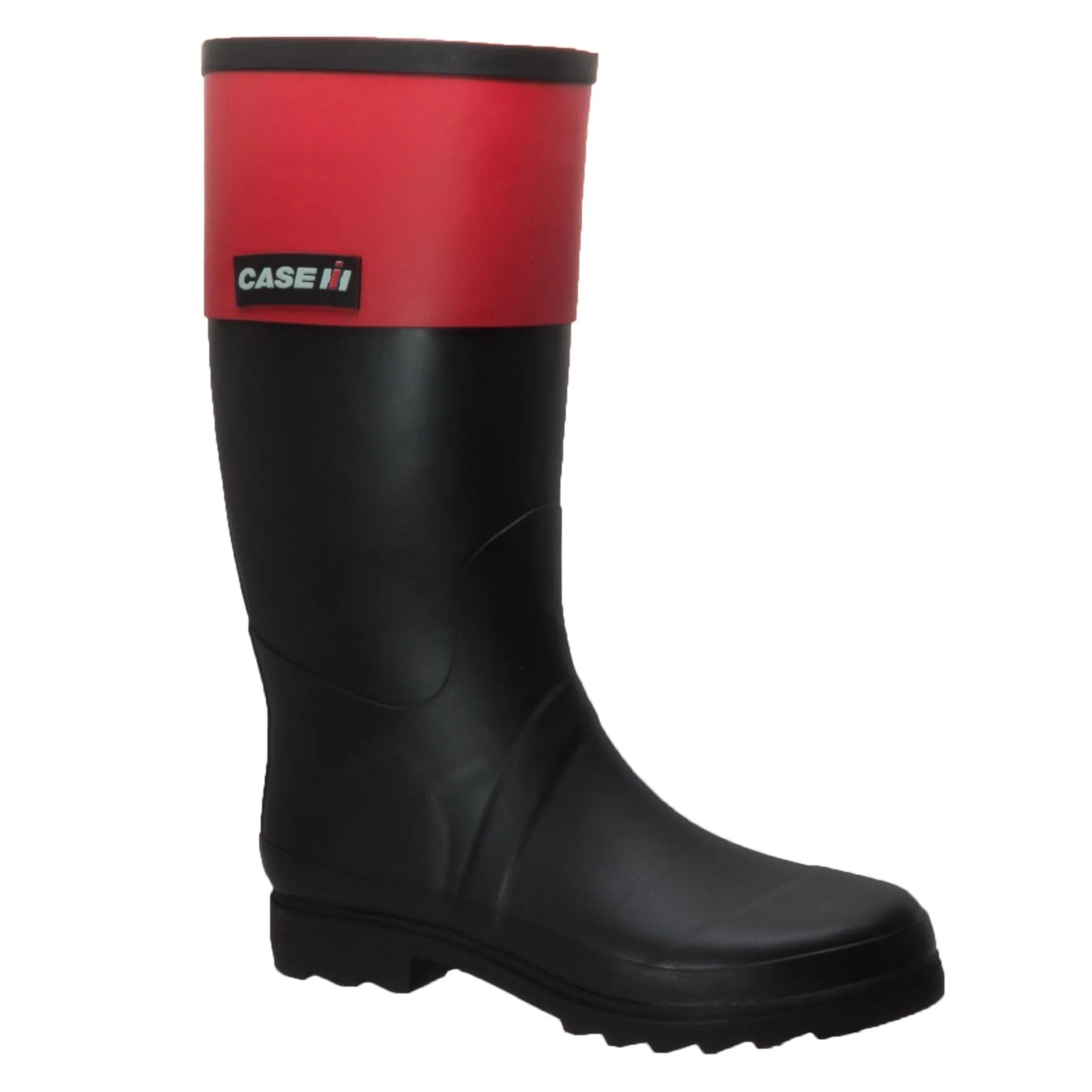 Case IH Women's Rubber Rider Boot with Red Cuff Black