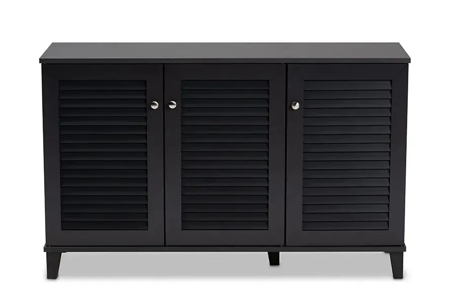 Clevedon Dark Grey Finished 8-Shelf Wood Shoe Storage Cabinet