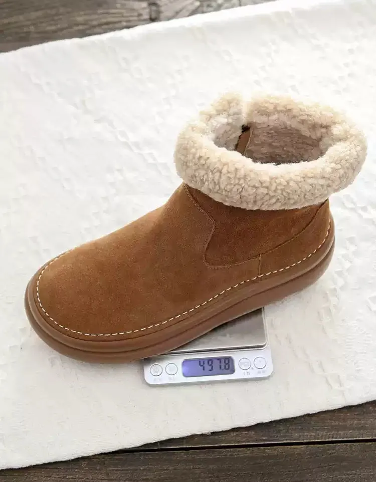 Comfortable Suede Winter Snow Boots with Fur