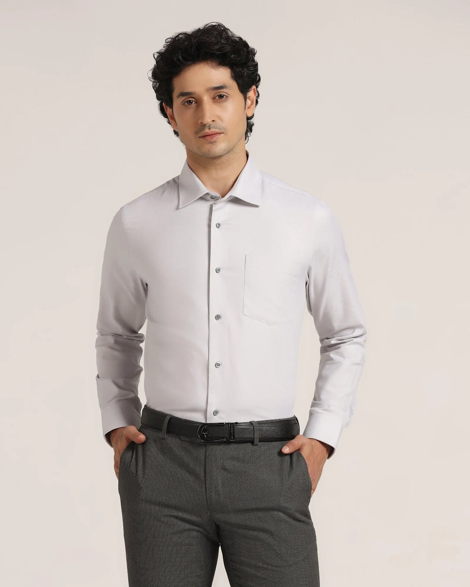 Formal Grey Solid Shirt - Beetle