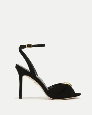 Genevieve Peep-Toe Suede Sandal