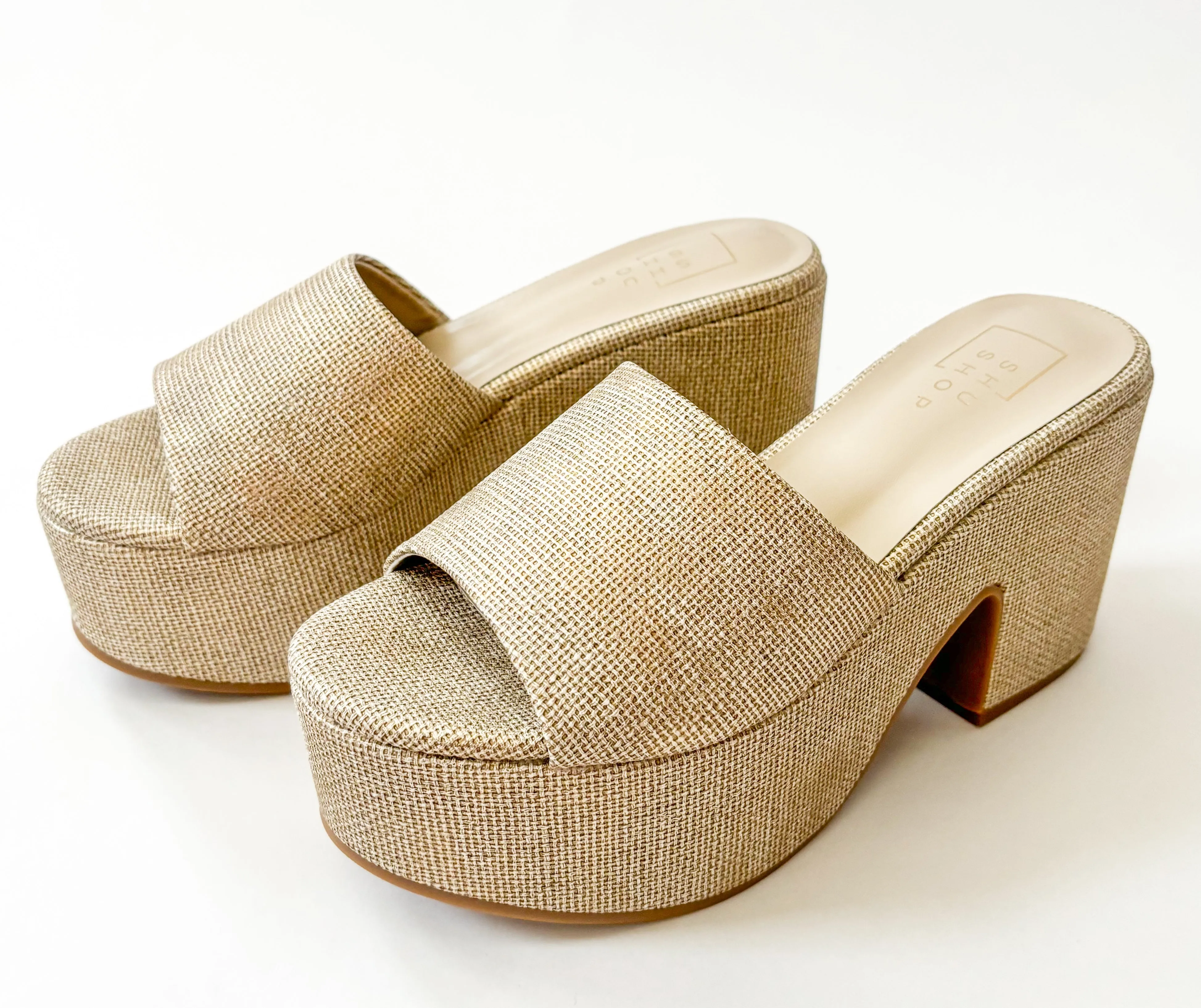 Giza Platform Woven Heels