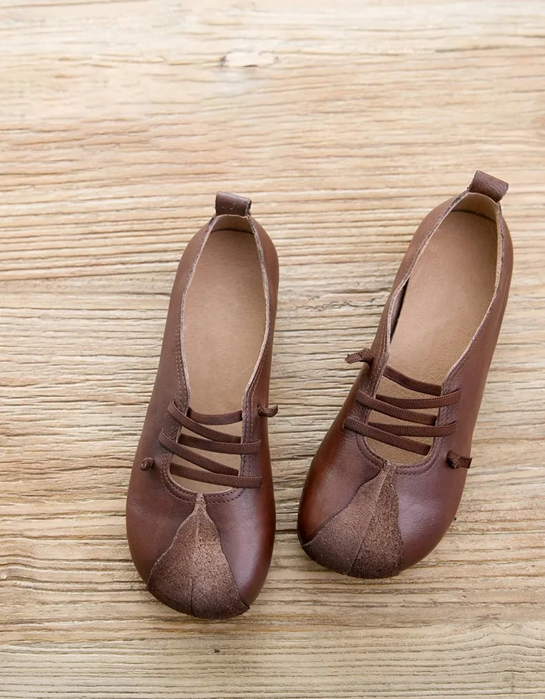 Handmade Comfortable Spring Leather Flats