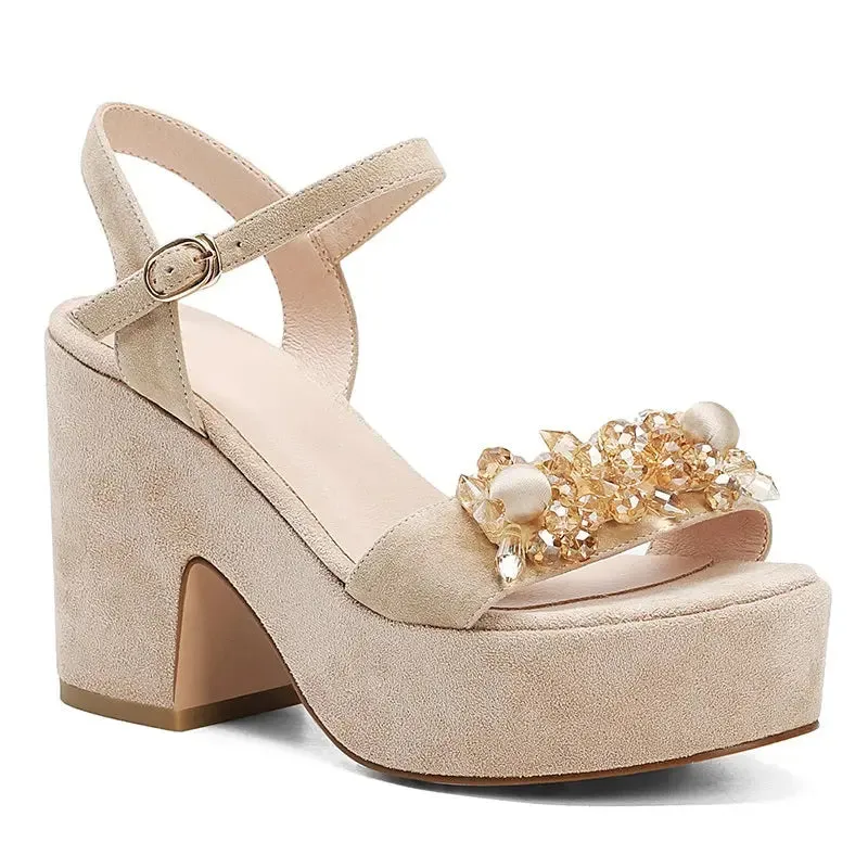 Leena Nude Platform Sandals