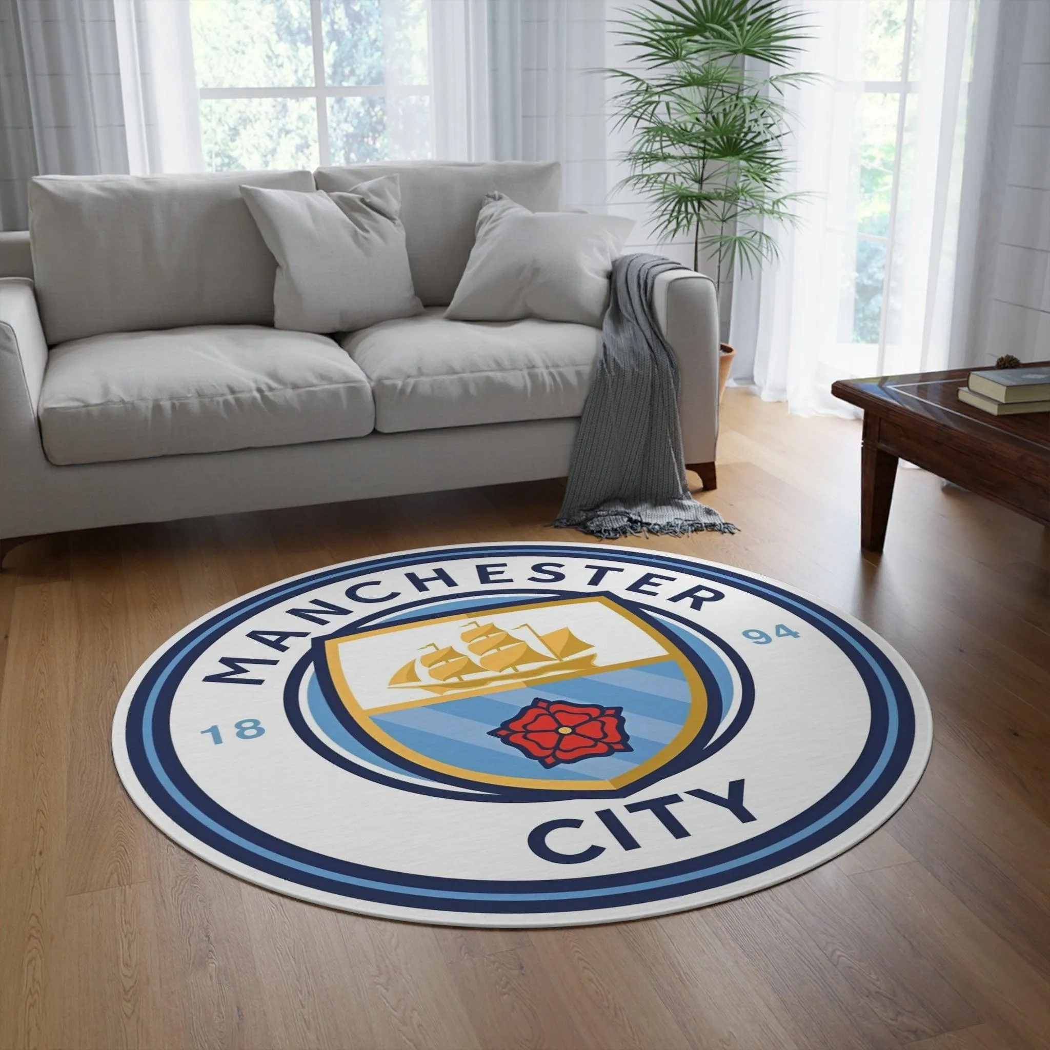 Manchester City Round Rug