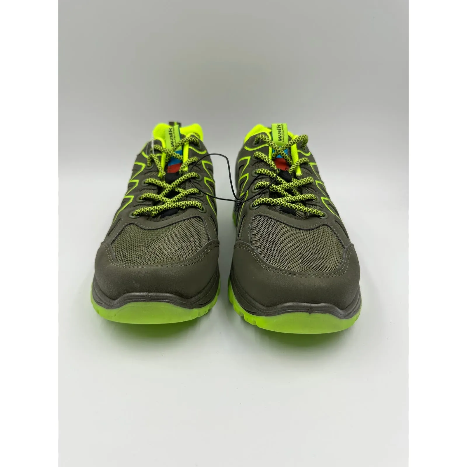 Men's Size 9, Gray Rugged Sneaker with Bright Green Accents & Trail Ready Tread