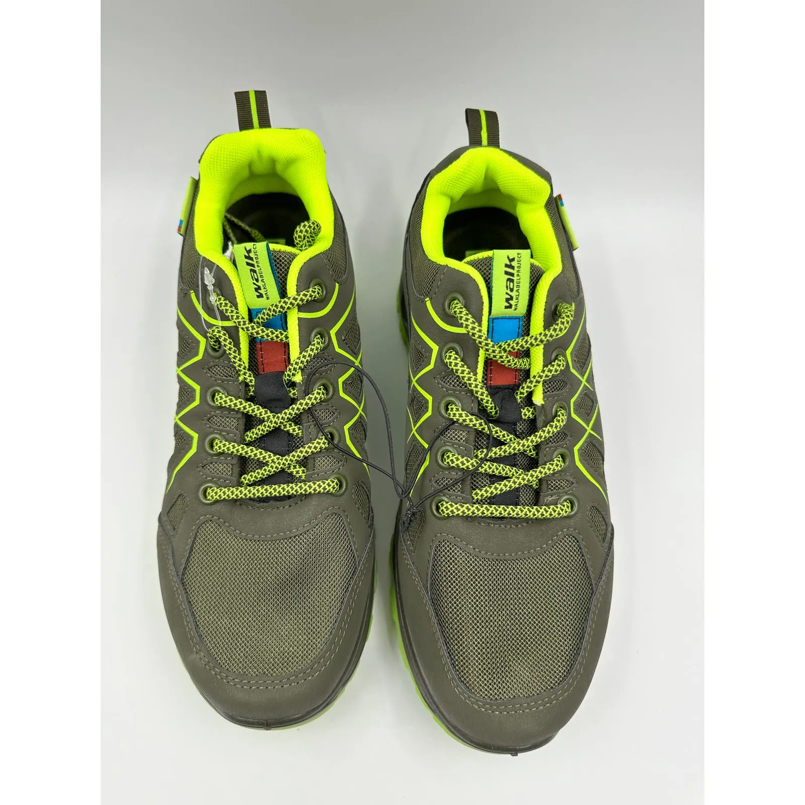 Men's Size 9, Gray Rugged Sneaker with Bright Green Accents & Trail Ready Tread