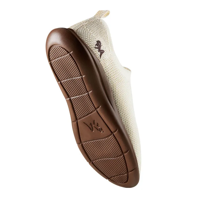 Neeman's ReLive Knit Slip On Sneakers | Ivory & Brown | Light-Weight & Comfortable