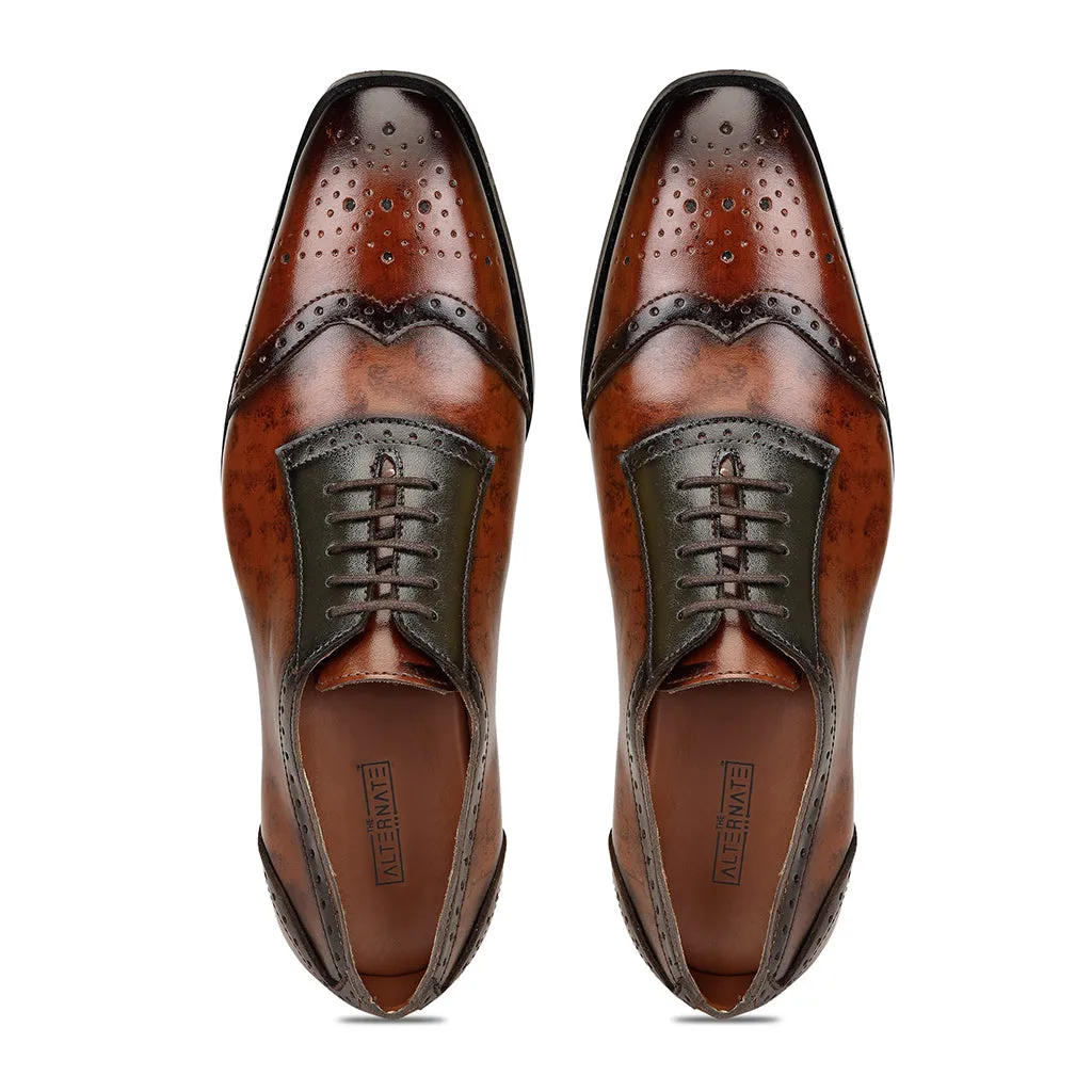 OXFORDS WITH MARBLE PATINA - HEIGHT ELEVATION