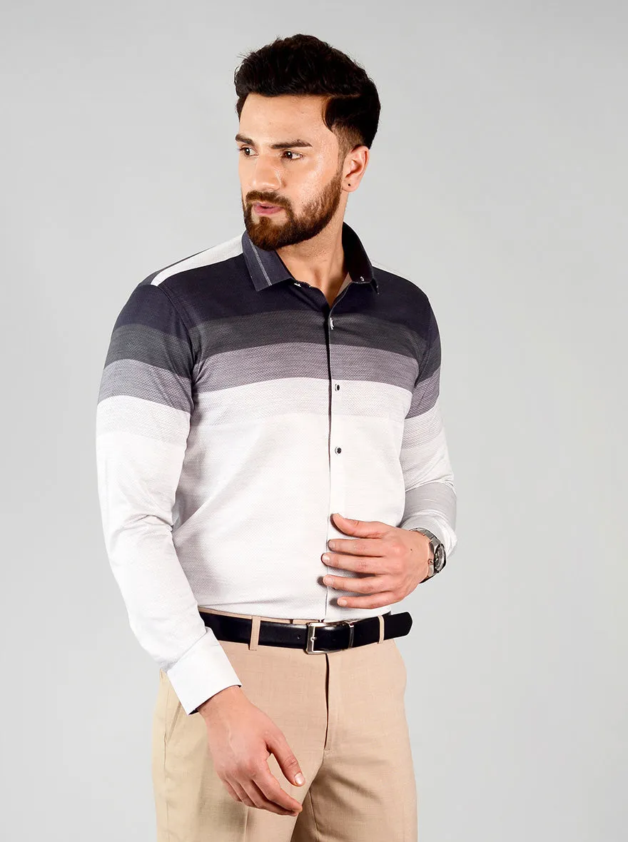 Purple Striped Slim Fit Party Wear Shirt | JB Studio