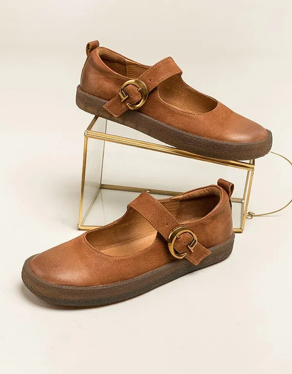 Retro Leather Comfortable Buckle Mary Janes