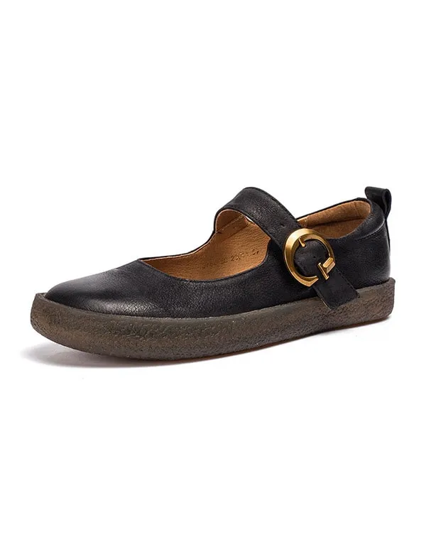 Retro Leather Comfortable Buckle Mary Janes