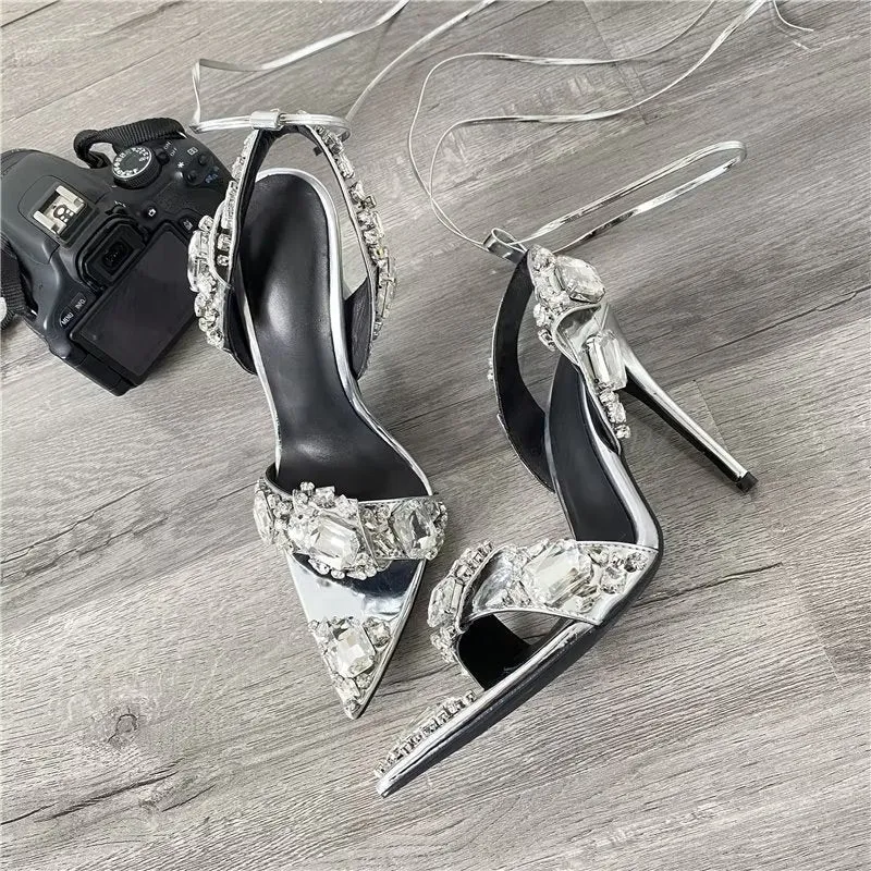 SheepskinLuxe Diamond Pattern High Heels