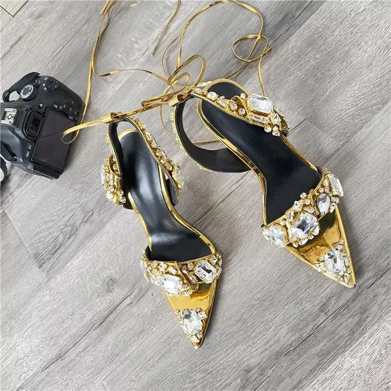 SheepskinLuxe Diamond Pattern High Heels