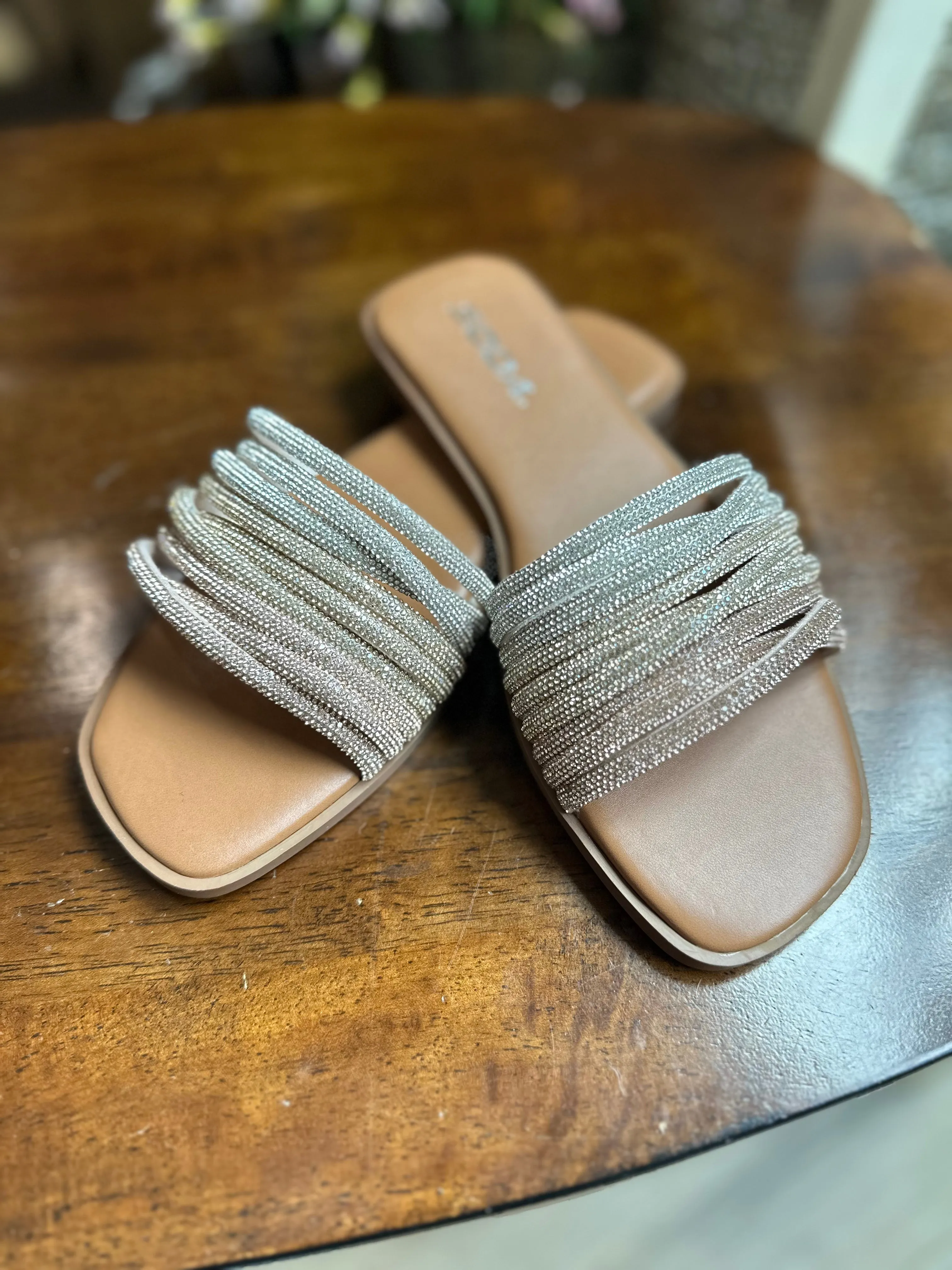 Stable Rhinestone Slide Sandal (SODA)