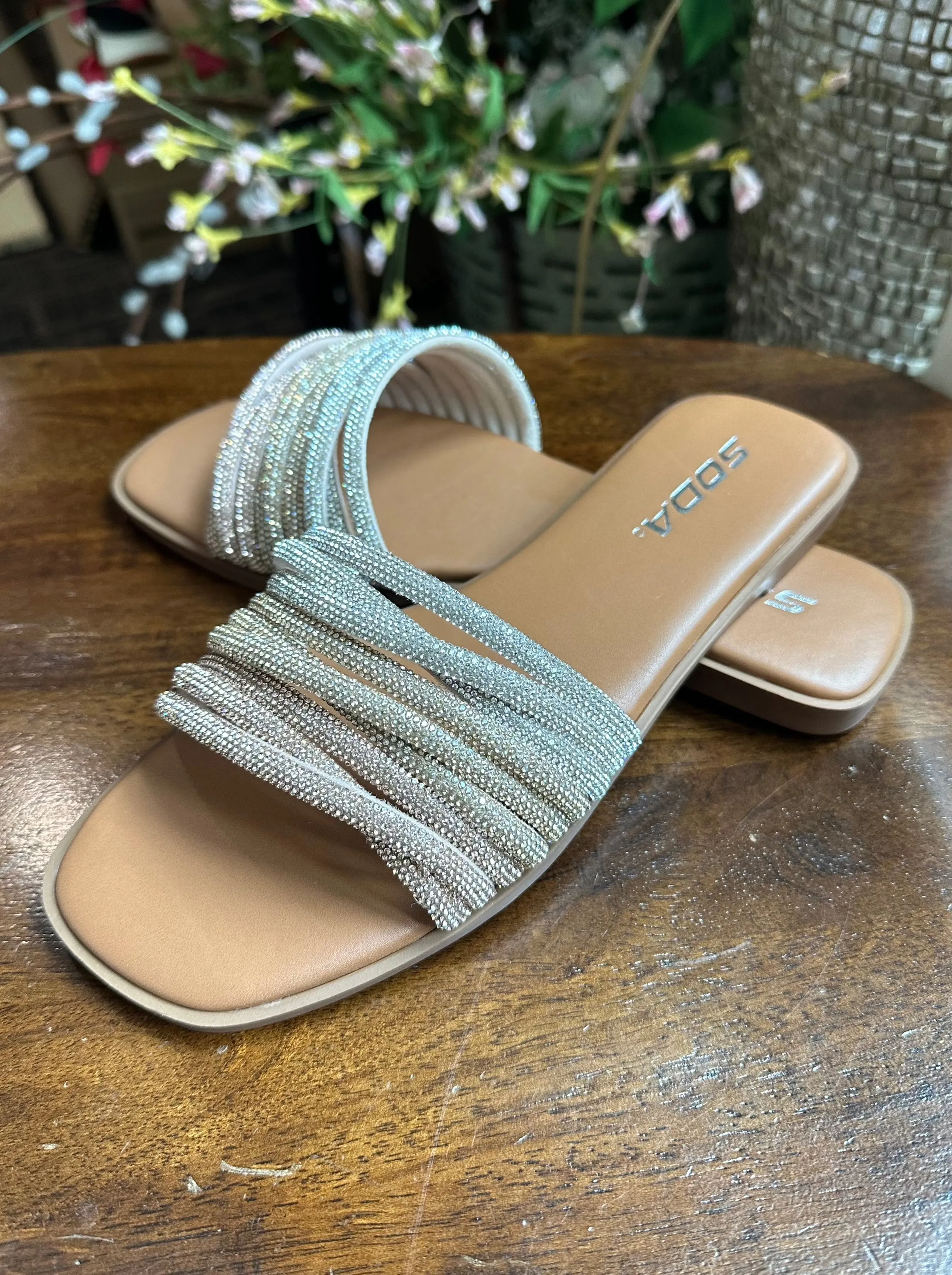 Stable Rhinestone Slide Sandal (SODA)