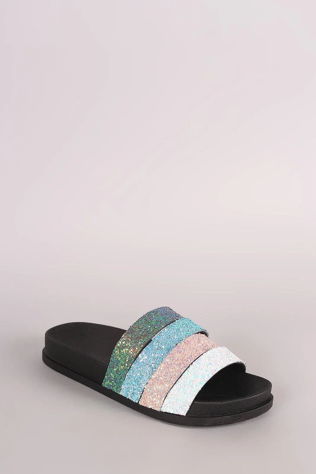 Strappy Glitter Slide Sandal