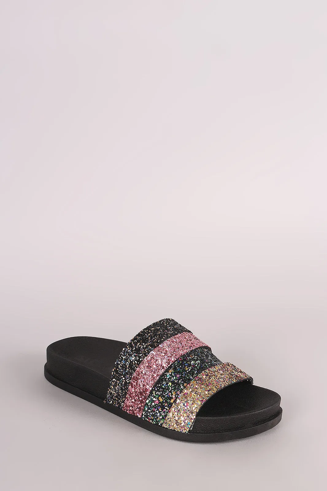 Strappy Glitter Slide Sandal