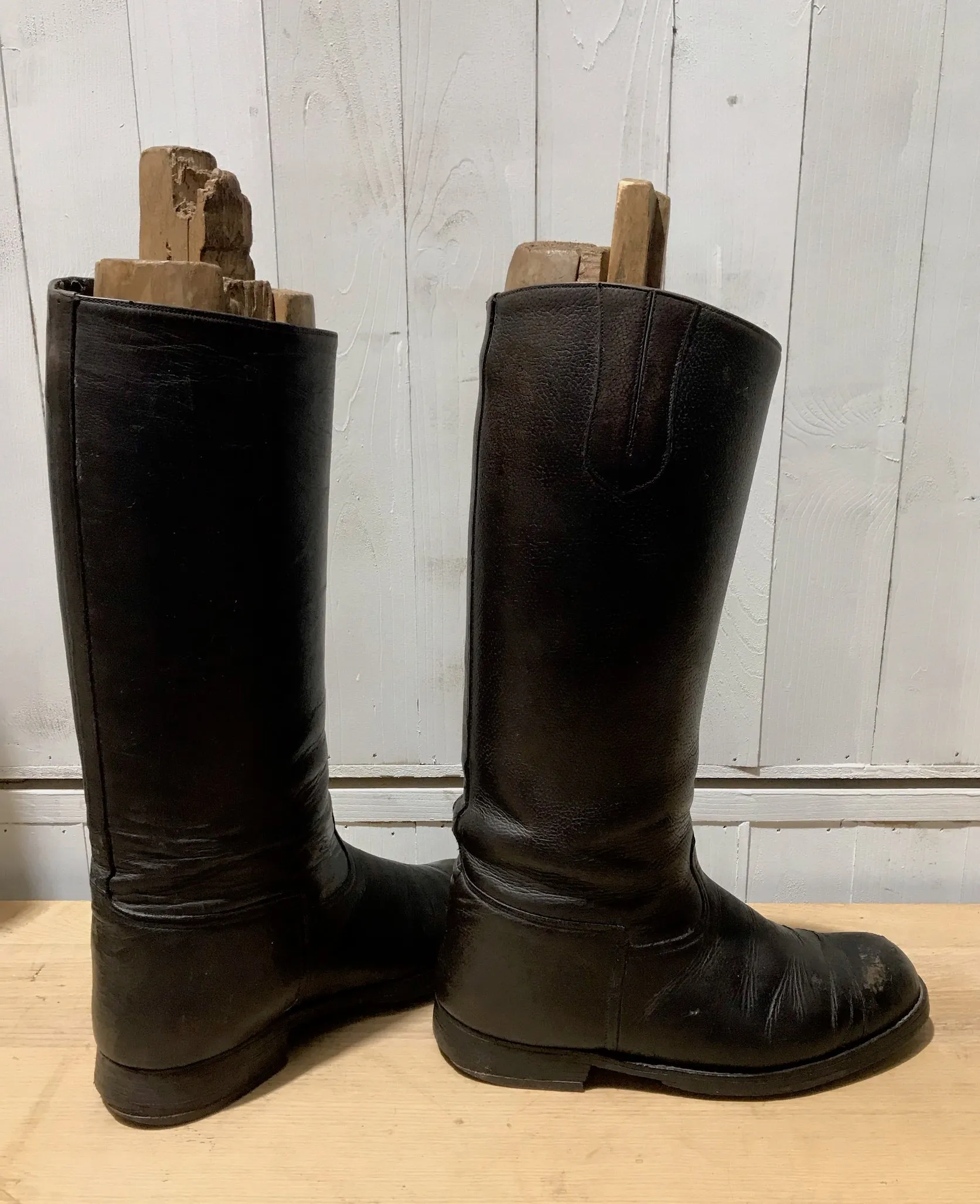 Vintage European Leather Riding Boots  with Lasts #4176