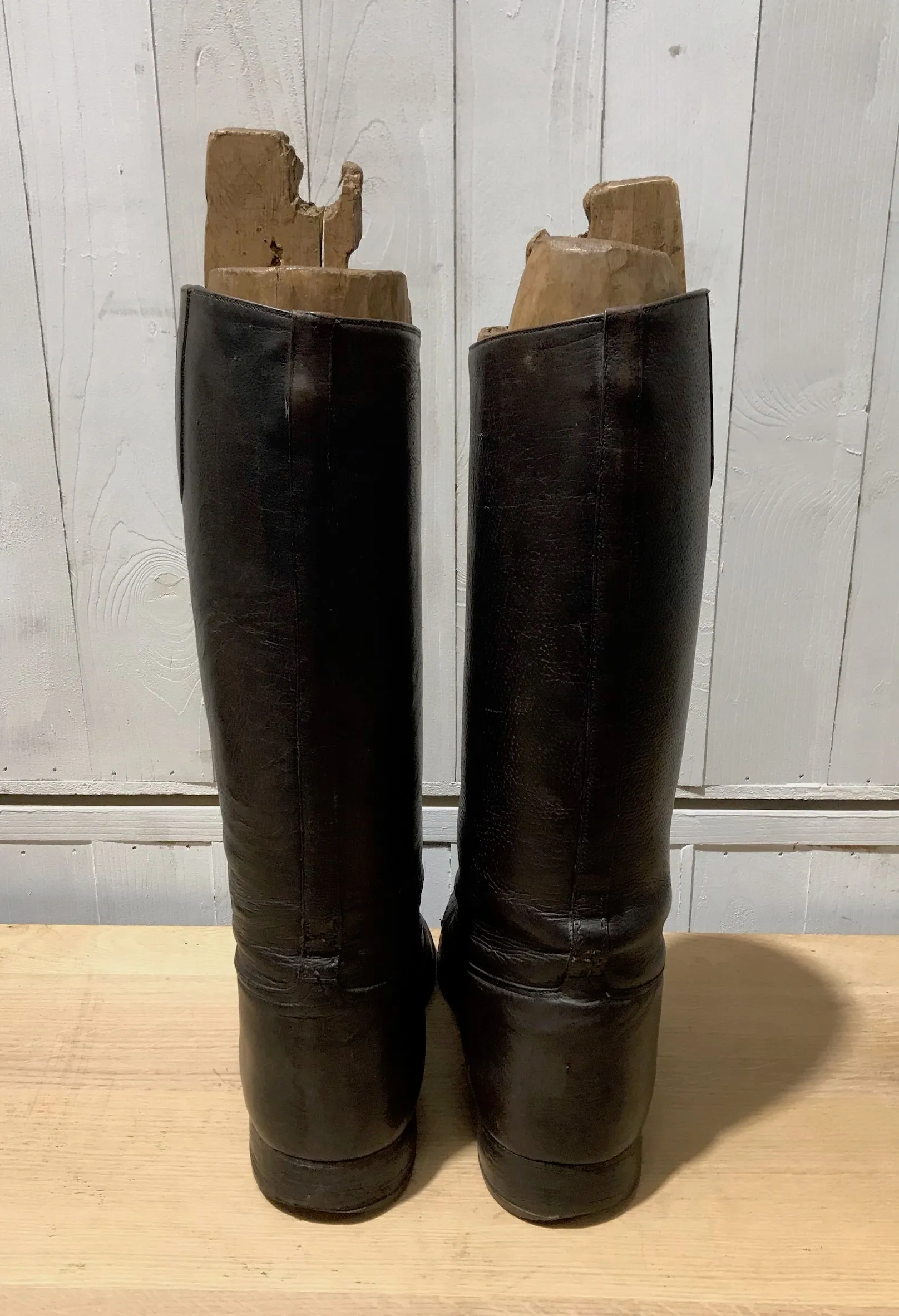 Vintage European Leather Riding Boots  with Lasts #4176