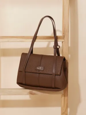 Women Brown Textured Shoulder Bag