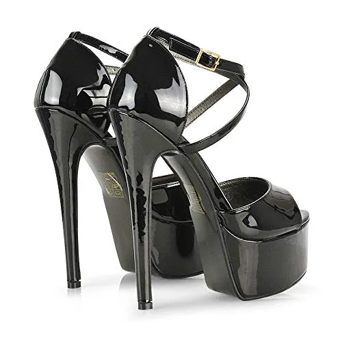 Womens Platform Strappy Stiletto Ladies High Heel Cross Over Ankle Strap Sandals Shoes